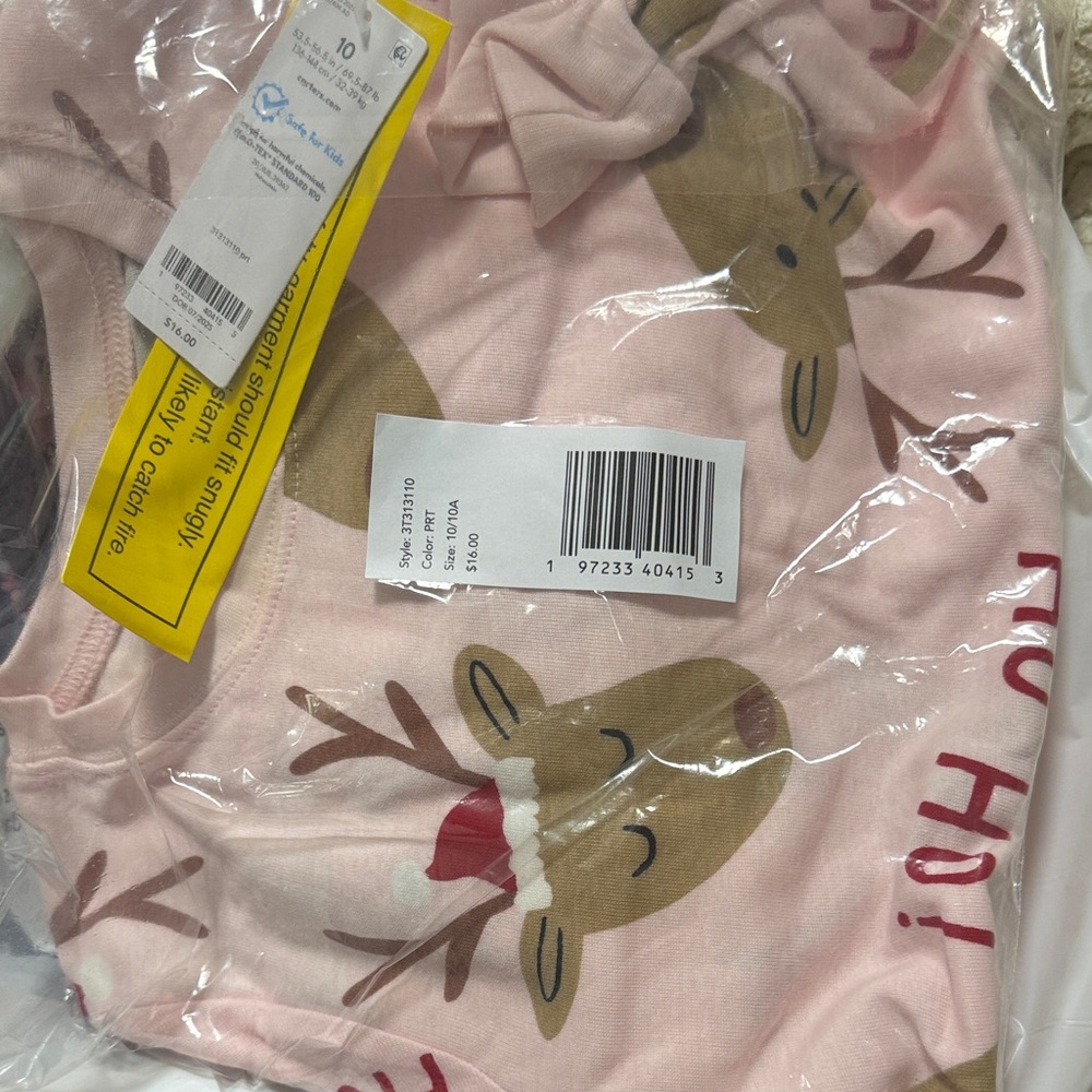 Carter's Pink Reindeer Pajama Set
